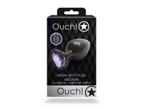 Korek analny Heart Gem Ouch średni 7 cm - 2
