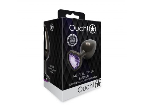 Korek analny Heart Gem Ouch średni 7 cm - 3