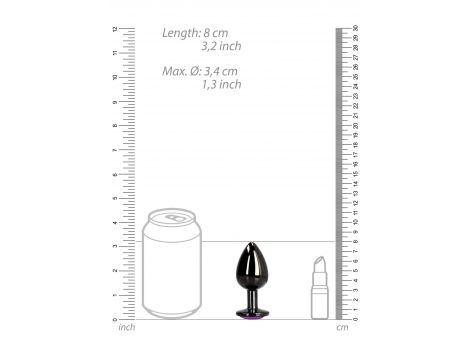 Korek analny Heart Gem Ouch średni 7 cm - 9