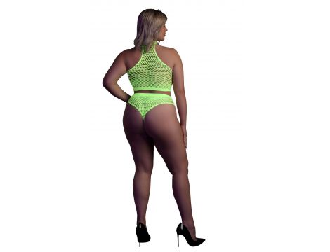 Komplet bielizny neonowej Ouch! z golfem XL/XXXXL - 2