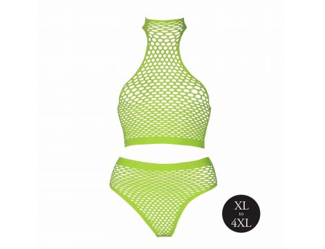Komplet bielizny neonowej Ouch! z golfem XL/XXXXL - 4