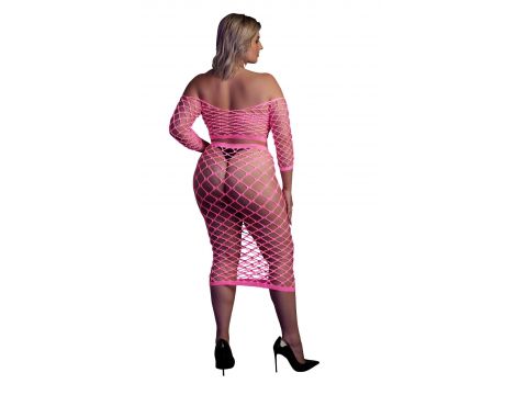 Komplet bielizny Ouch! neonowy UV długi top i spódnica XL XXXXL - 2
