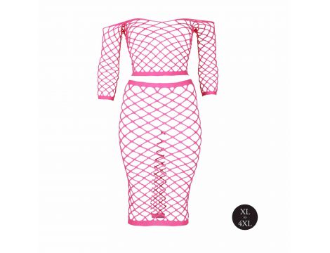 Komplet bielizny Ouch! neonowy UV długi top i spódnica XL XXXXL - 4