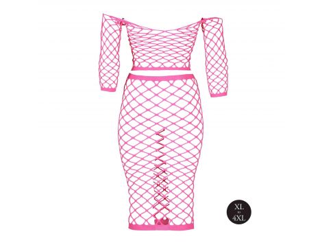Komplet bielizny Ouch! neonowy UV długi top i spódnica XL XXXXL - 5