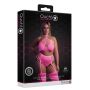 Komplet bielizny neonowej Ouch! z topem i pończochami XL XXXXL - 4