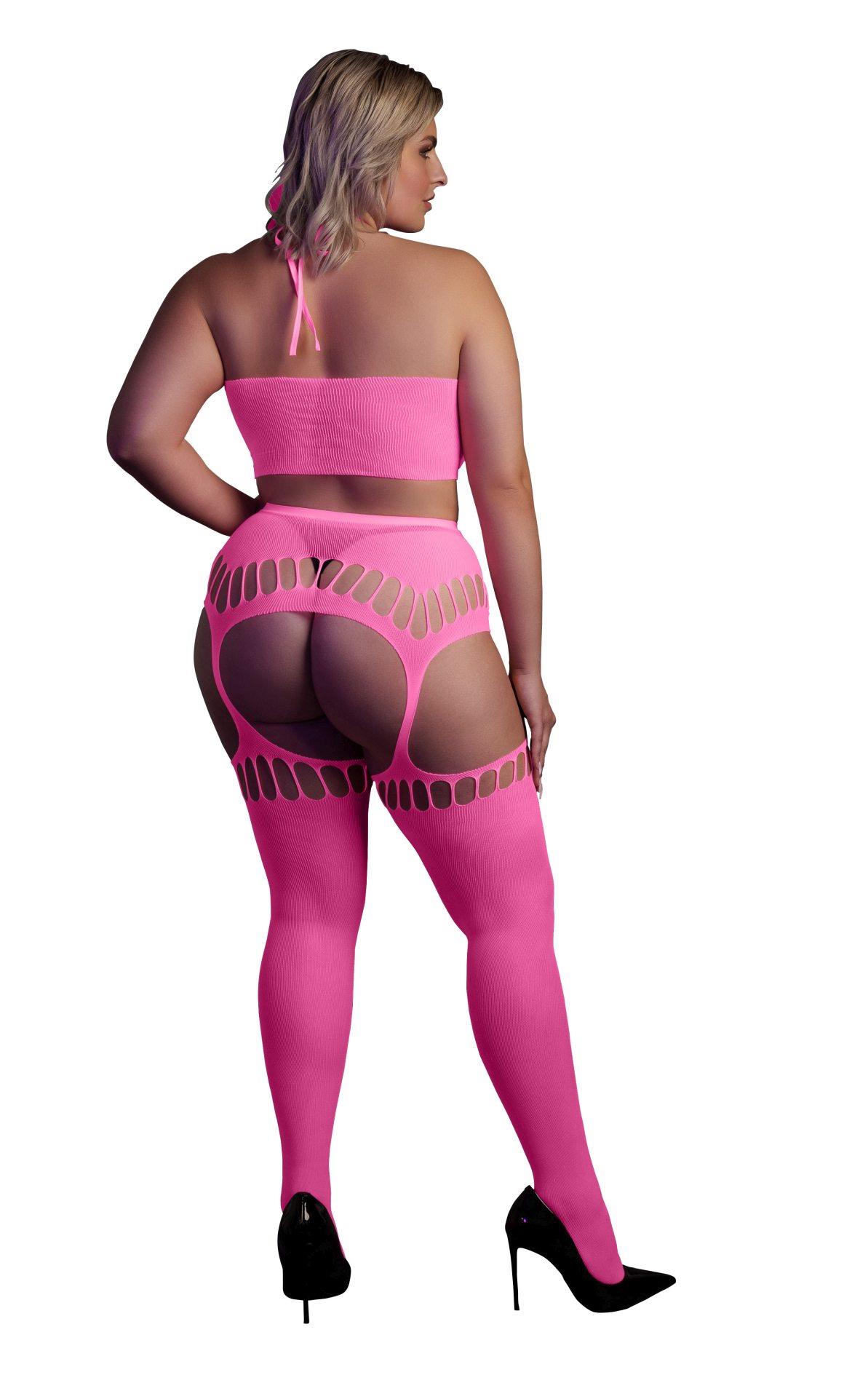 two piece with crop top and stockings xl/xxxxl