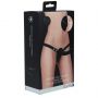 Wibrujący strapon silikonowy Ouch żebrowany regulowany czarny 15,5 cm - 2