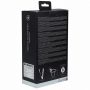 Wibrujący strapon silikonowy Ouch żebrowany regulowany czarny 15,5 cm - 5