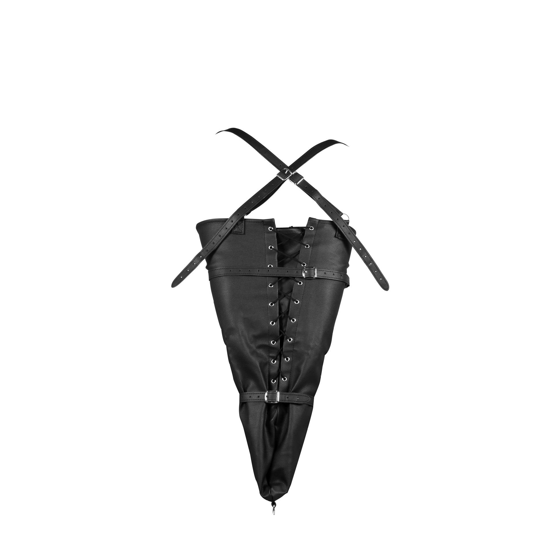 lace-up full sleeve arm restraint - black