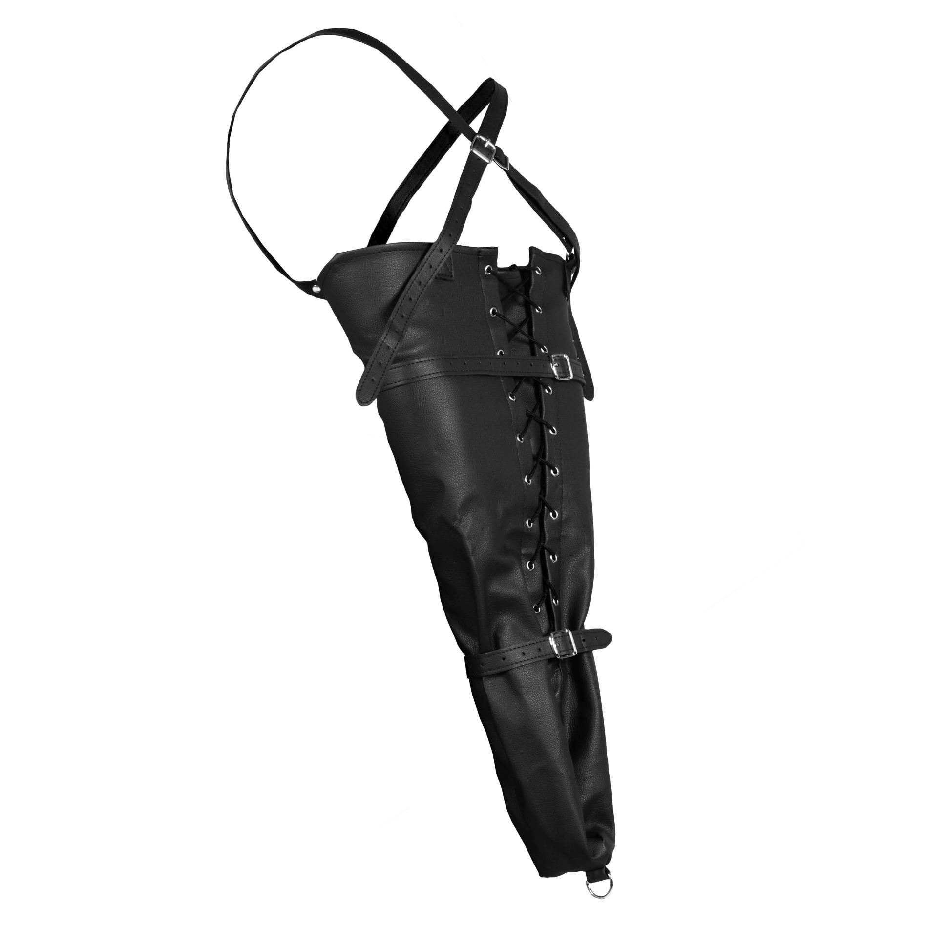 lace-up full sleeve arm restraint - black