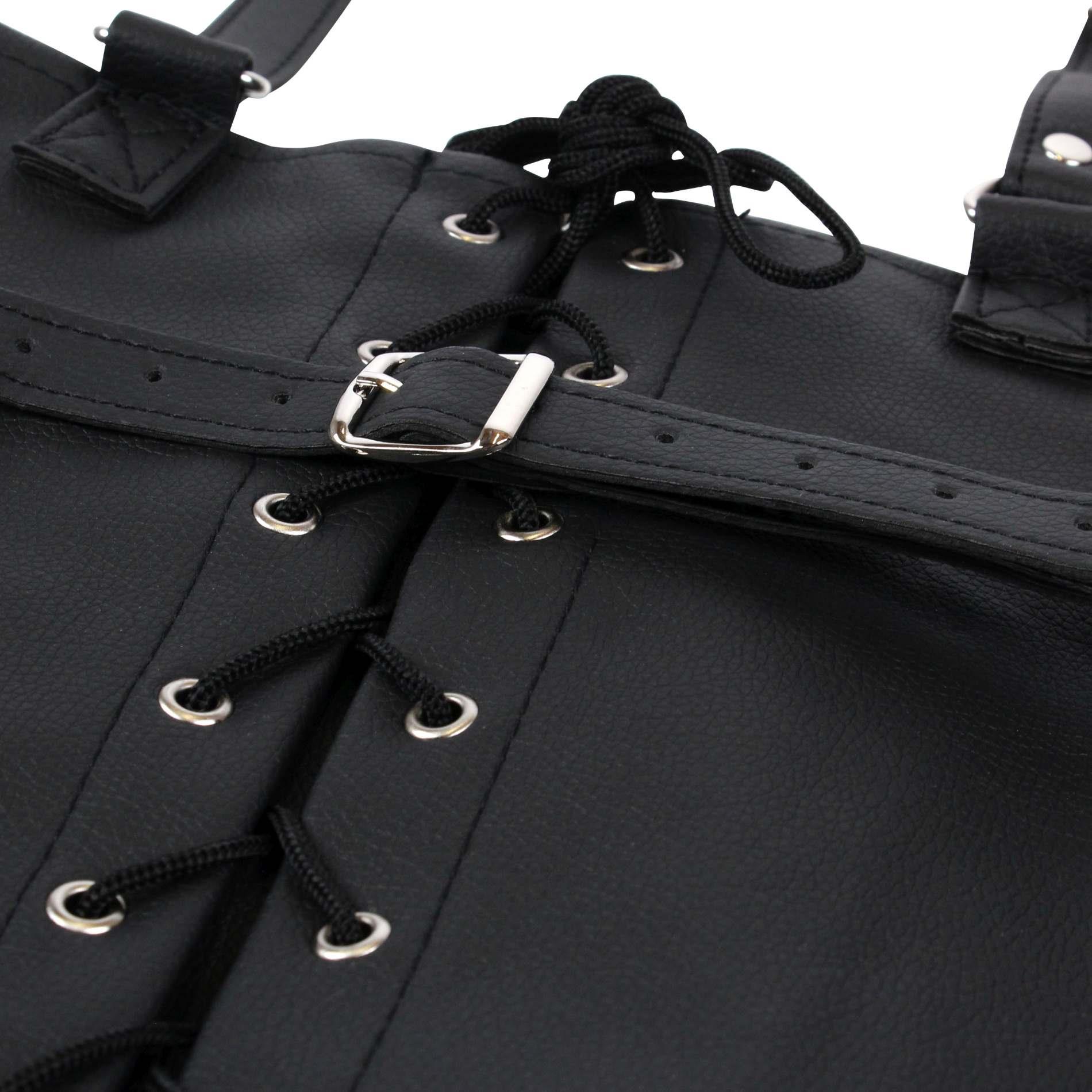 lace-up full sleeve arm restraint - black