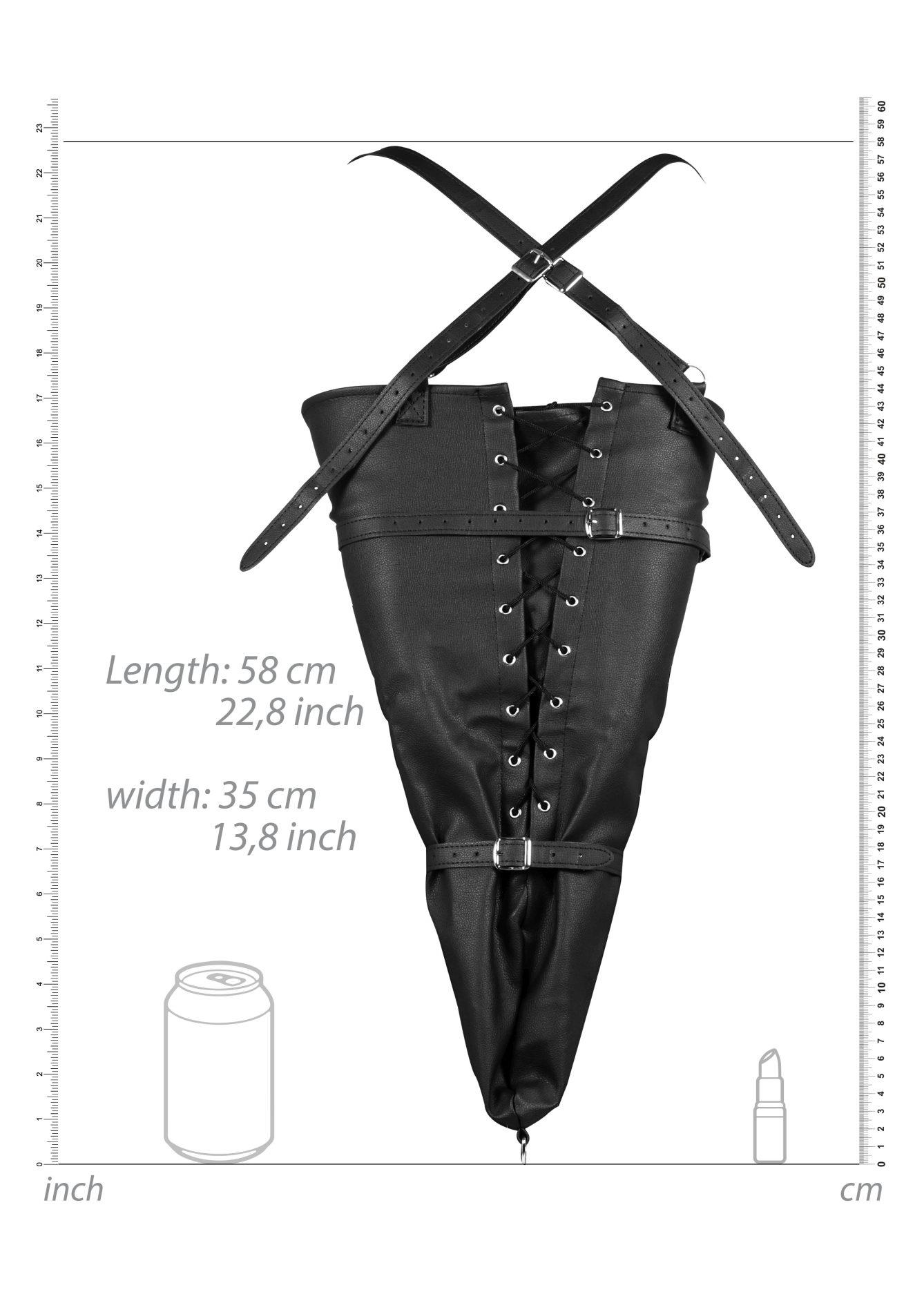 lace-up full sleeve arm restraint - black