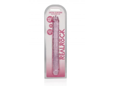 Dildo podwójne RealRock przezroczyste 34 cm - 2