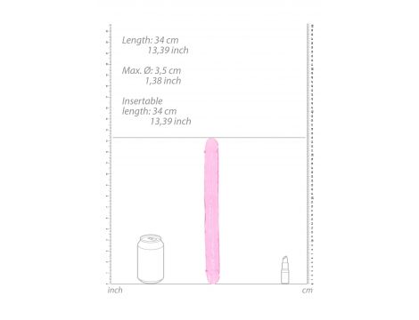 Dildo podwójne RealRock przezroczyste 34 cm - 5