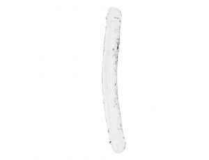 Dildo podwójne RealRock Crystal Clear realistyczne 34 cm