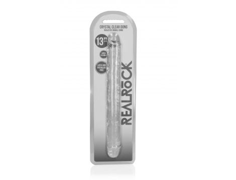 Dildo podwójne RealRock Crystal Clear realistyczne 34 cm - 2