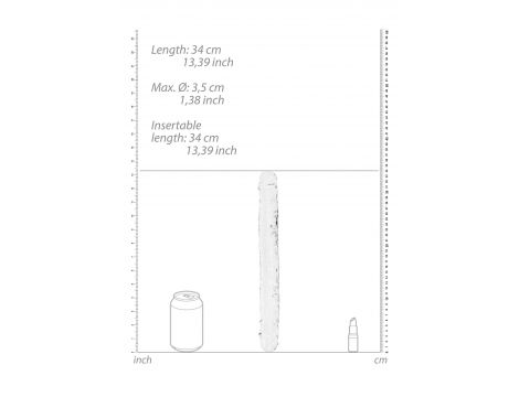 Dildo podwójne RealRock Crystal Clear realistyczne 34 cm - 5