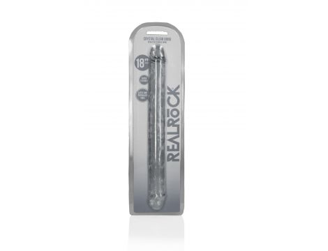 Podwójne dildo RealRock realistyczne przezroczyste 45 cm - 2