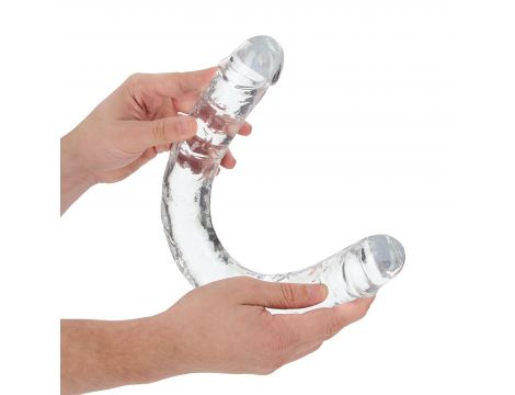 Podwójne dildo RealRock realistyczne przezroczyste 45 cm - 4