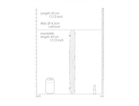 Podwójne dildo RealRock realistyczne przezroczyste 45 cm - 3