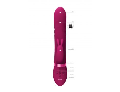 Wibrator króliczek Nari Vive z obrotowymi koralikami różowy silikonowy USB - 7