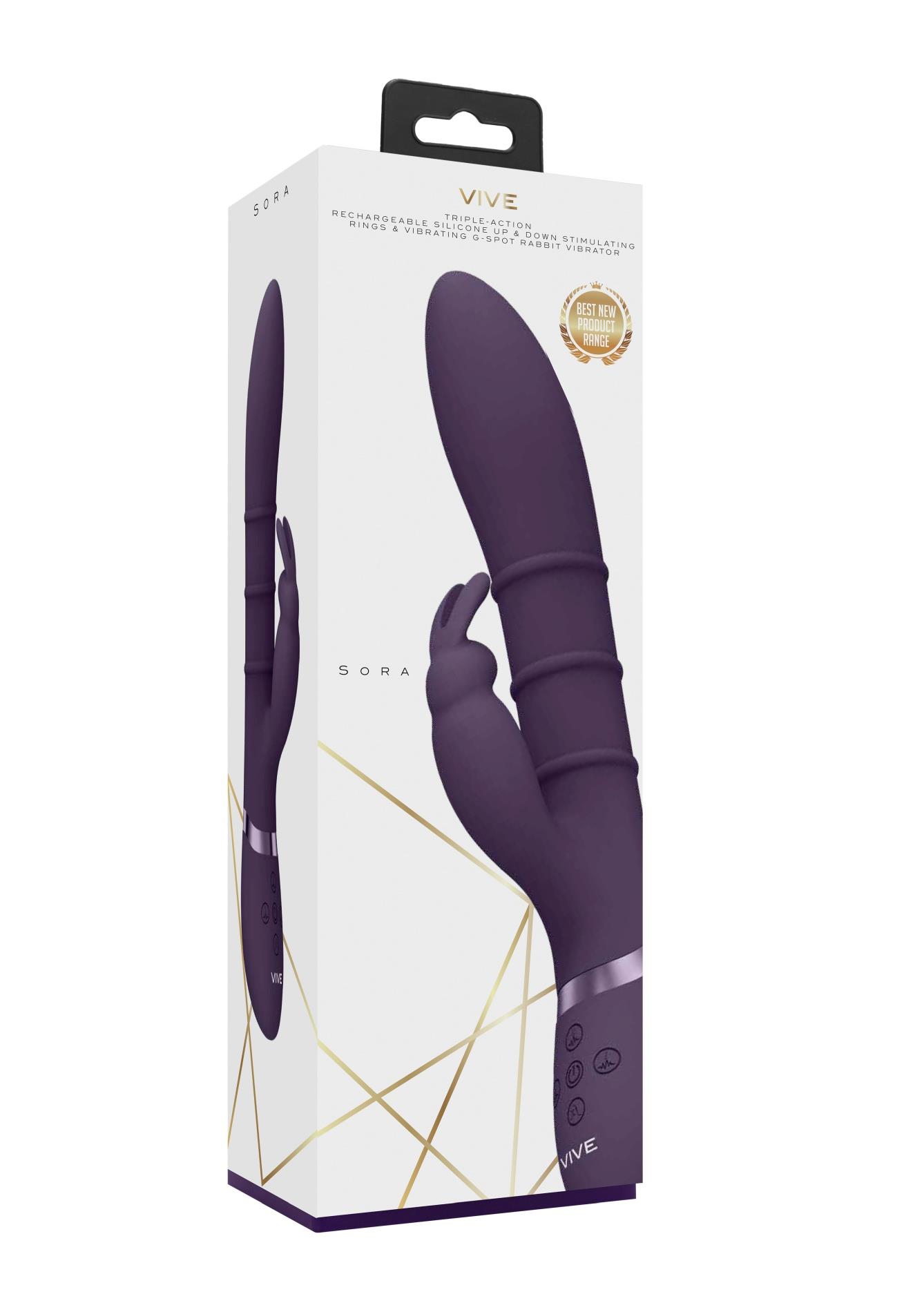 sora - up & down stimulating rings, vibrating g-spot rabbit
