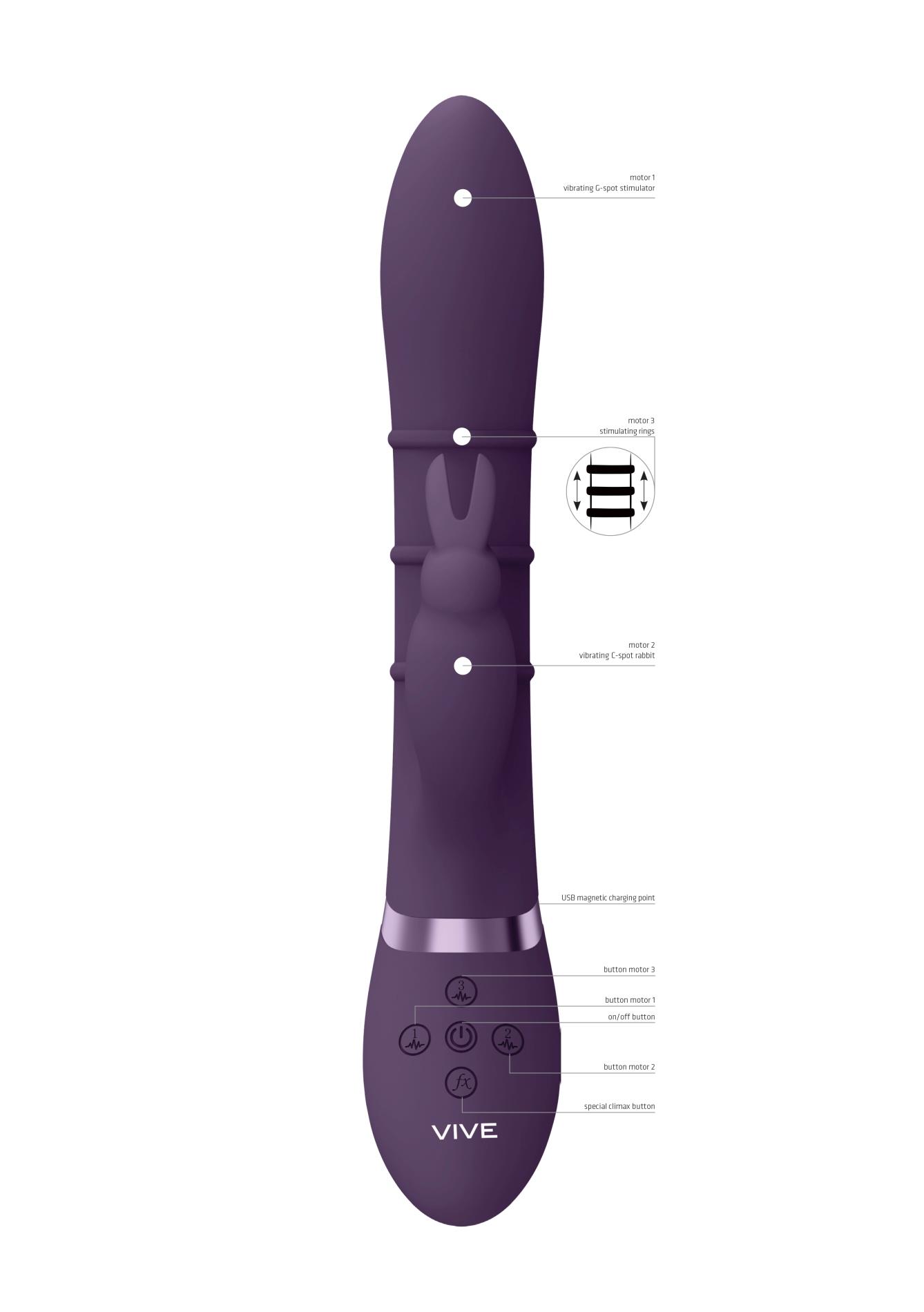 sora - up & down stimulating rings, vibrating g-spot rabbit