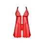 Koronkowy babydoll i stringi Obsessive czerwony M/L - 4