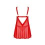 Koronkowy babydoll i stringi Obsessive czerwony M/L - 5
