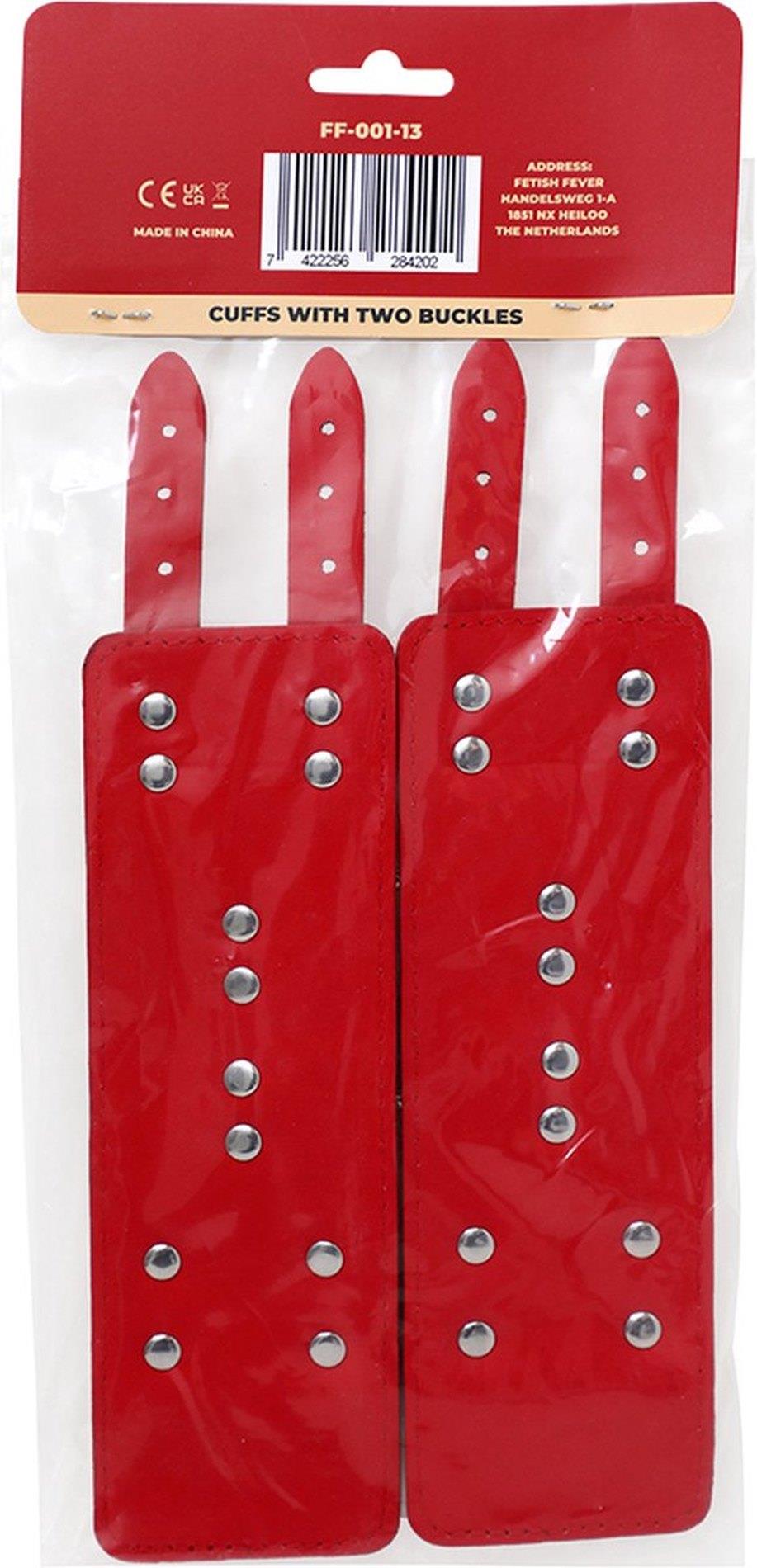 Fetish Fever - Cuffs With Two Buckles - Red