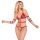 Body z paskami Bad Kitty czerwone XL