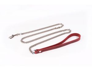 Smycz łańcuchowa Crazy Horse Whips Collection czerwona