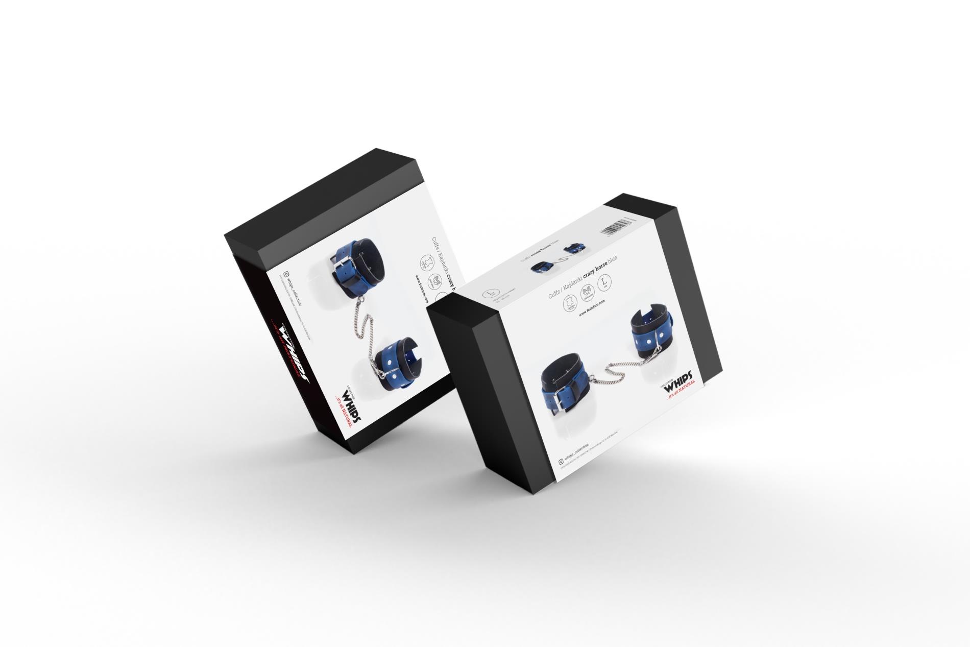 kajdanki- cuffs crazy horse blue, big