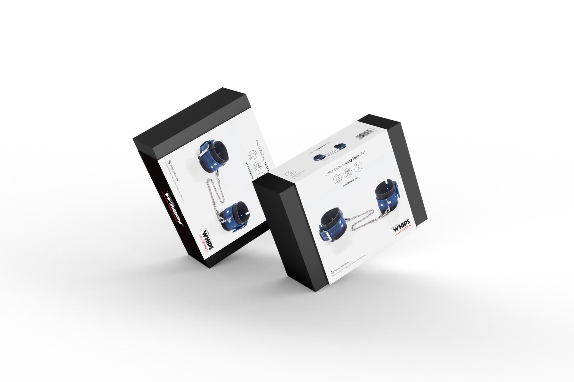 kajdanki- cuffs crazy horse blue, small