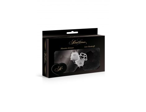 Czarne kajdanki z futerkiem Sweet Caress - 2