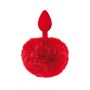 Korek analny Sweet Caress czerwony z pomponem - 2