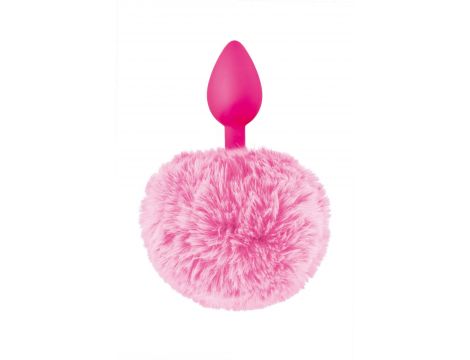 Korek analny Sweet Caress różowy z pomponem
