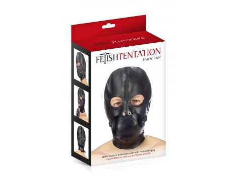 Maska BDSM z odkrytymi oczami Fetish Tentation spandeks 32cm - 2