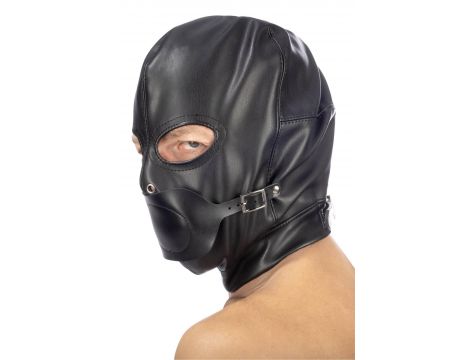 Maska BDSM z odkrytymi oczami Fetish Tentation spandeks 32cm - 3
