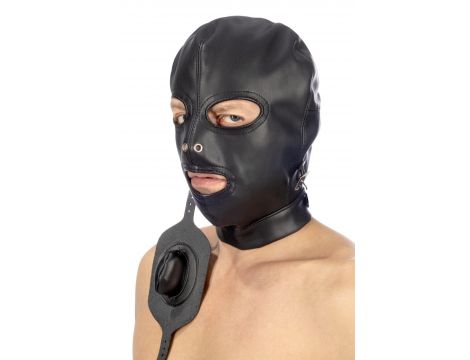 Maska BDSM z odkrytymi oczami Fetish Tentation spandeks 32cm - 5