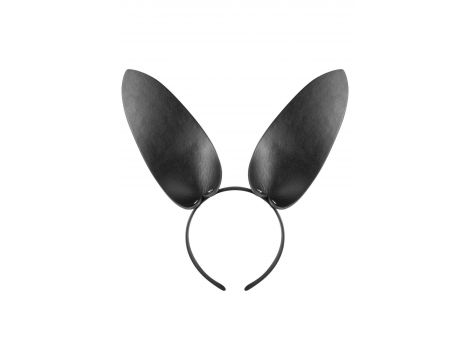 Opaska z uszami króliczymi Fetish Tentation imitacja skóry 19 cm - 2