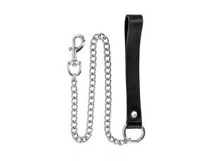 Smycz metalowa ze skóry bydlęcej Fetish Premium 72 cm