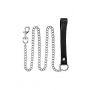 Smycz metalowa Fetish Premium ze skórzanym uchwytem 115 cm - 2