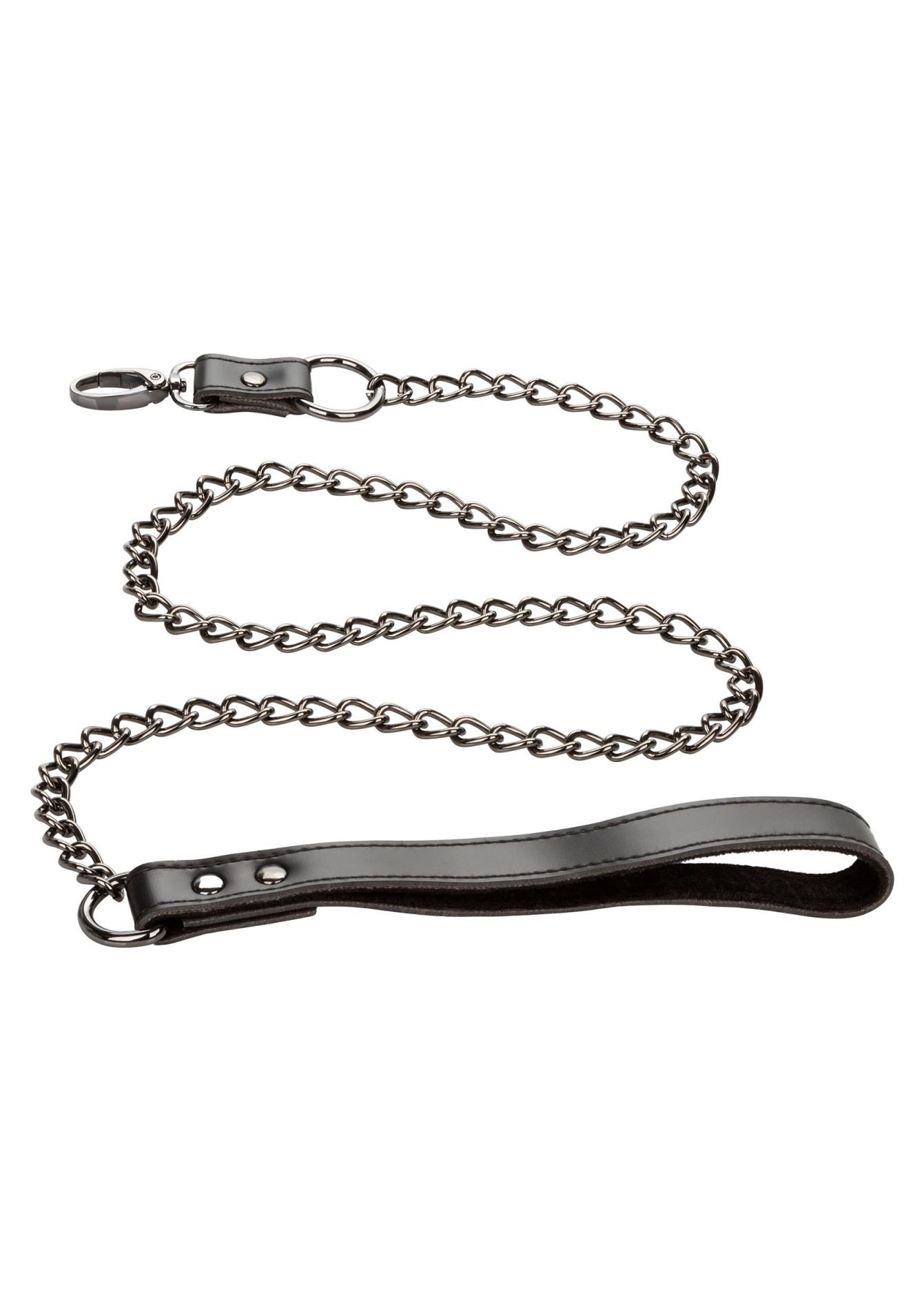 collar with chain leash black