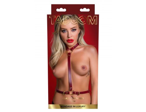 Klasyczny Pas BDSM Taboom czerwony L XL - 2