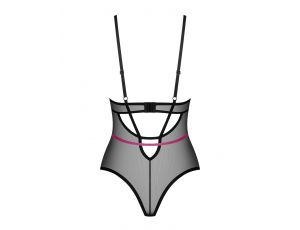 Body erotyczne Novenes Obsessive czarne z cyrkoniami XL 2XL