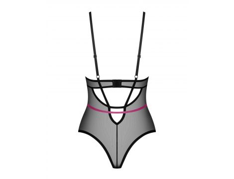 Body erotyczne Novenes Obsessive czarne z cyrkoniami XL 2XL
