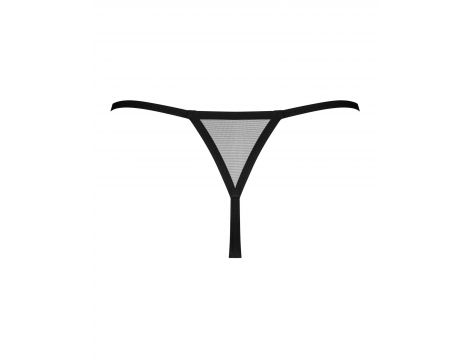 Stringi otwarte Obsessive Novenes czarne z fioletowymi paskami M/L - 5