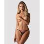Stringi otwarte Obsessive Novenes czarne z fioletowymi paskami M/L - 4