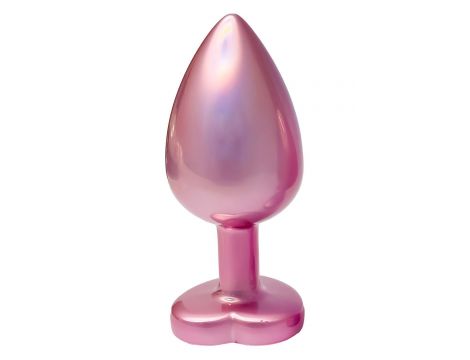 Korek analny aluminiowy Gleaming Love różowy z serduszkiem duży - 3